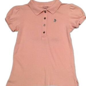 Juicy Couture Girls Short Sleeve Button Up Polo Top Peach Size 12
